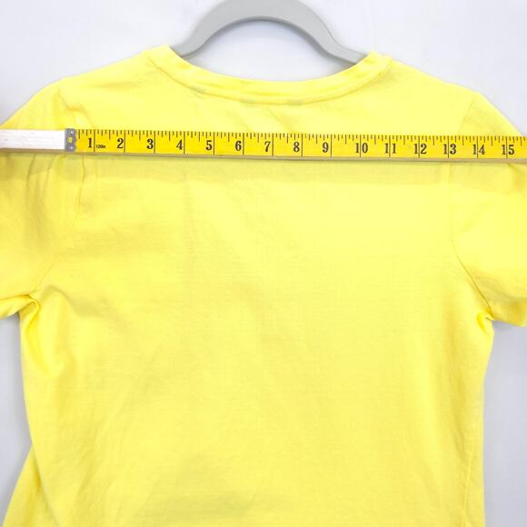 Draper James Rsvp Shirt Embroidered Tee Women S Yellow Short Sleeve Crewneck - Picture 4 of 9